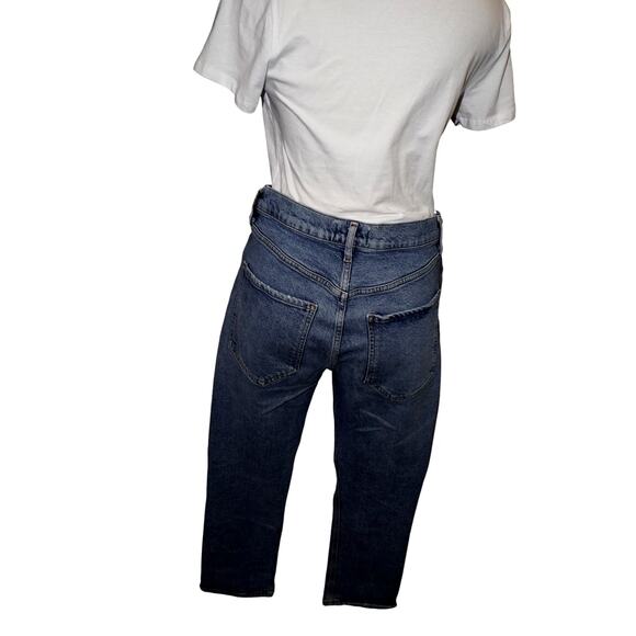 AGOLDE Riley High Rise Distressed Jeans Women’s Size 29 Blue Button Fly - Picture 2 of 7